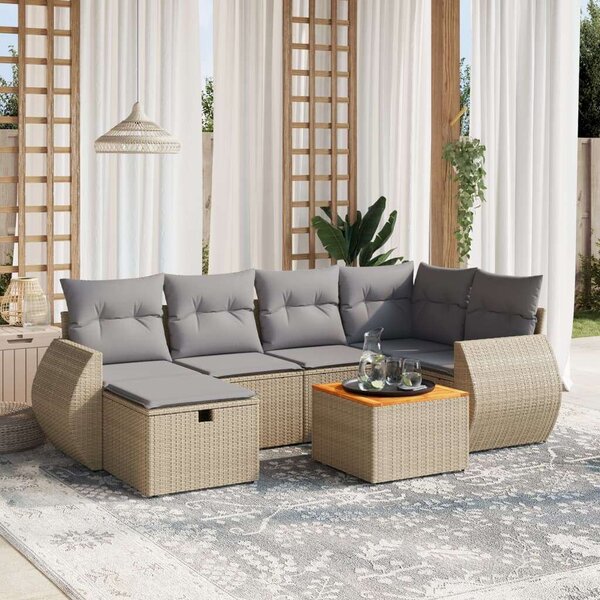 VidaXL Polyrattan Kerti Ülőgarnitúra - 7 részes