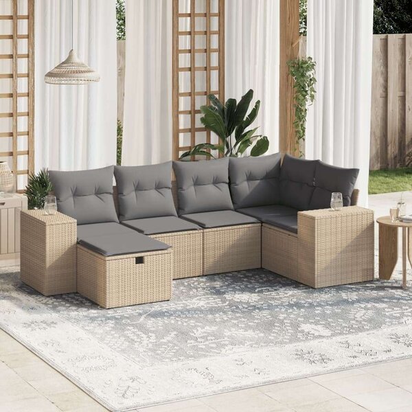 VidaXL Polyrattan Kerti Ülőgarnitúra - 6 részes