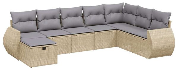 VidaXL Polyrattan Kerti Ülőgarnitúra - 8 részes - Bézs