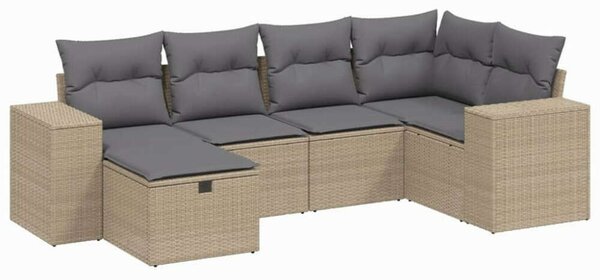VidaXL Polyrattan Kerti Ülőgarnitúra - 6 részes