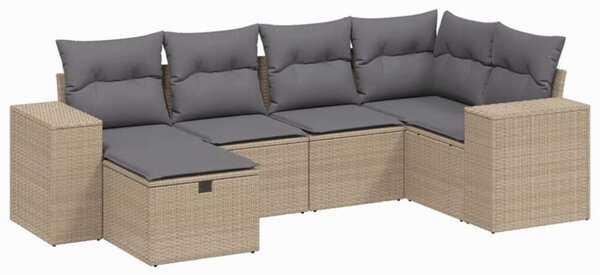 VidaXL Polyrattan Kerti Ülőgarnitúra - 6 részes