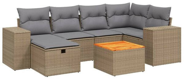 VidaXL Polyrattan Kerti Ülőgarnitúra - 7 részes