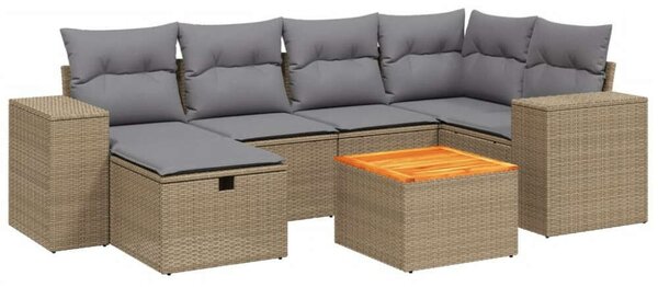 VidaXL Polyrattan Kerti Ülőgarnitúra - 7 részes