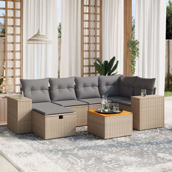 VidaXL Polyrattan Kerti Ülőgarnitúra - 7 részes