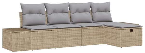 Kerti Kanapé Szett 5 pcs Bézs 55 x 62 x 69 cm Poli rattan