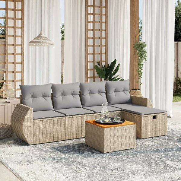 VidaXL Polyrattan Kerti Ülőgarnitúra - 6 részes
