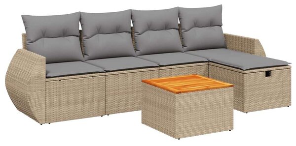 VidaXL Polyrattan Kerti Ülőgarnitúra - 6 részes