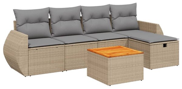 VidaXL Polyrattan Kerti Ülőgarnitúra - 6 részes