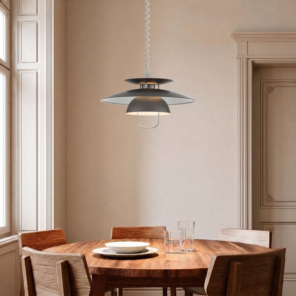Függőlámpa Lindby, Nadija, dimmable, Szürke, Konyha, Fém, Skandináv