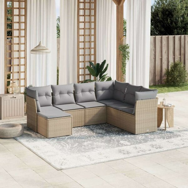 VidaXL Polyrattan Kerti Ülőgarnitúra - 7 részes