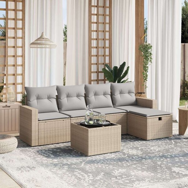 VidaXL Polyrattan Kerti Ülőgarnitúra - 6 részes