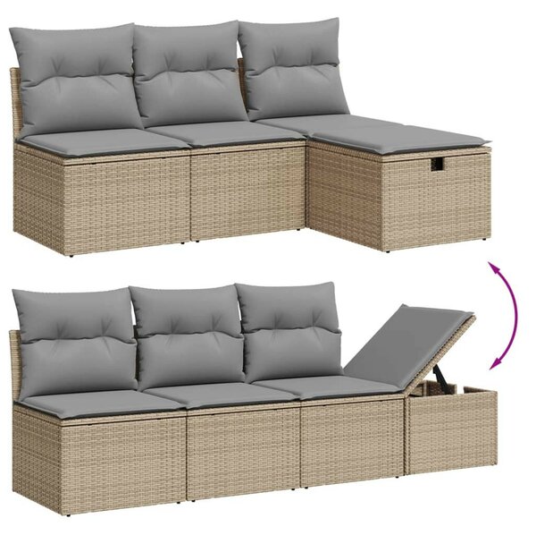 VidaXL Polyrattan Kerti Ülőgarnitúra - 8 részes - Bézs