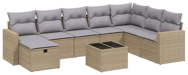 VidaXL Polyrattan Kerti Ülőgarnitúra - 9 részes, Bézs