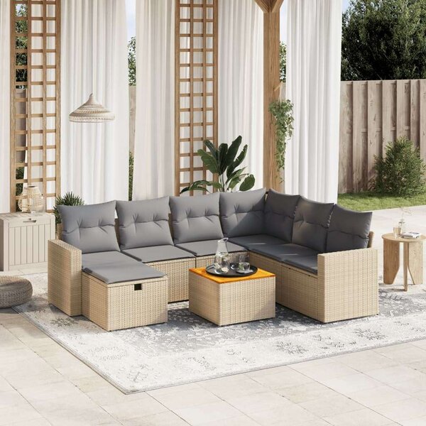 VidaXL Polyrattan Kerti Ülőgarnitúra - 8 részes