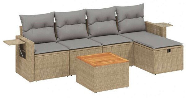 Polyrattan Kerti Ülőgarnitúra - 6 részes