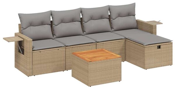Polyrattan Kerti Ülőgarnitúra - 6 részes