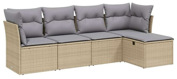 VidaXL Polyrattan Kerti Ülőgarnitúra - 5 részes - Bézs