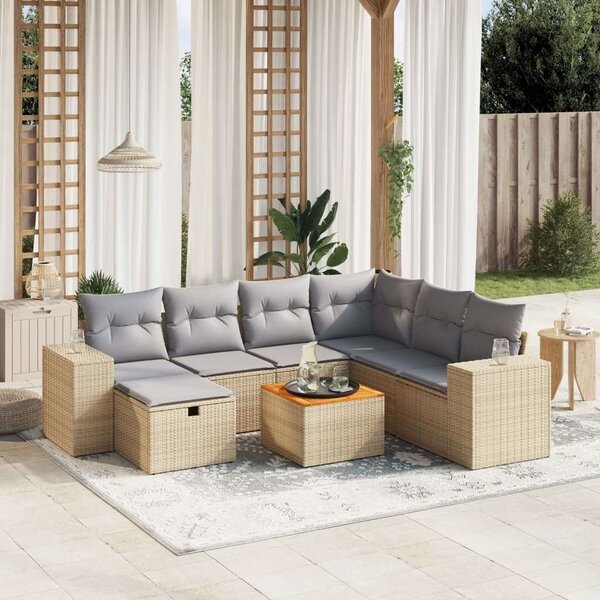 VidaXL Polyrattan Kerti Ülőgarnitúra - 8 részes