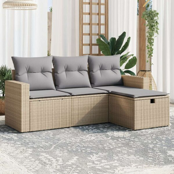 VidaXL Polyrattan Kerti Ülőgarnitúra - 4 részes