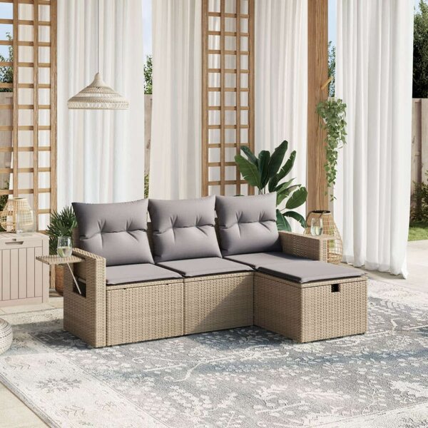 VidaXL Polyrattan Kerti Ülőgarnitúra - 4 részes