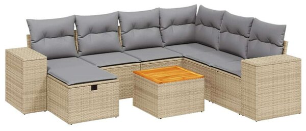VidaXL Polyrattan Kerti Ülőgarnitúra - 8 részes