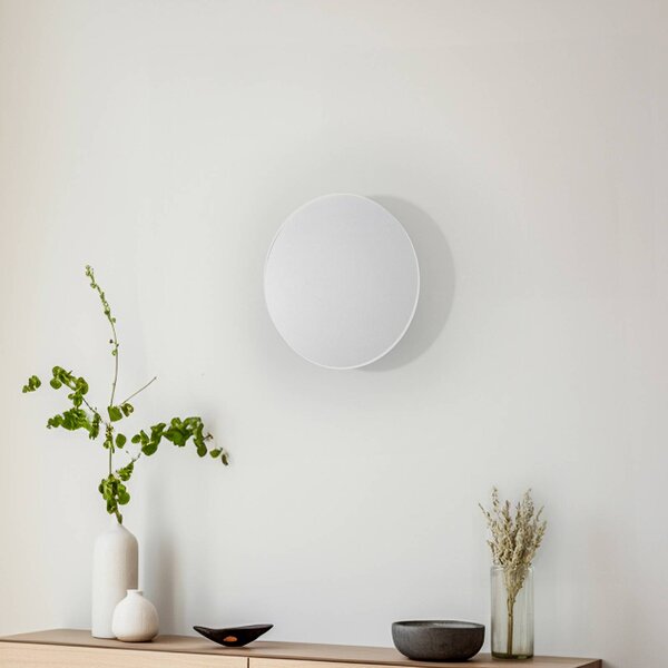 TK Lighting Lunia New fali világítás, fehér, Ø 30 cm, dimmelhető, Fehér / opál, Nappali / Étkező, fém