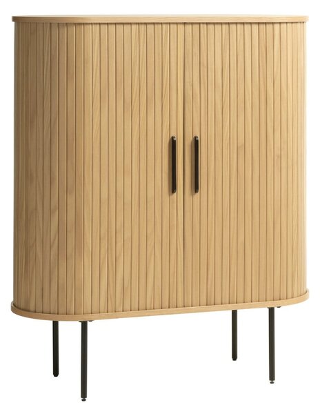 Natúr színű szekrény tolóajtóval, tölgyfa dekorral 100x118 cm Nola – Unique Furniture