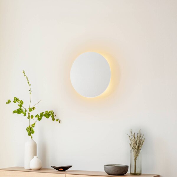 TK Lighting Lunia New fali világítás, fehér, Ø 30 cm, dimmelhető, Fehér / opál, Nappali / Étkező, fém