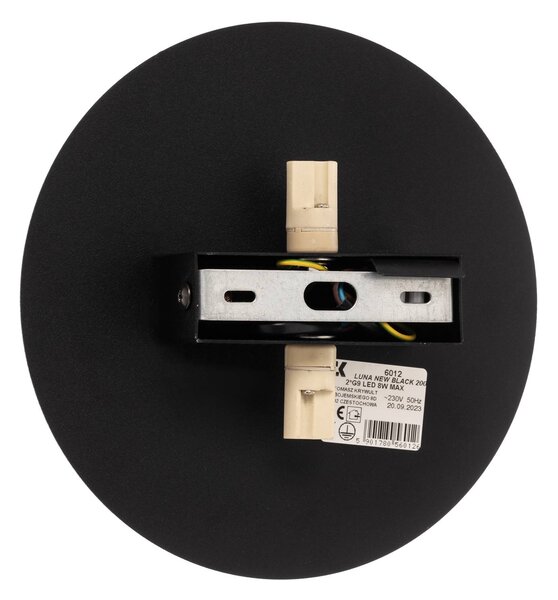 TK Lighting Lunia New fali világítás, fekete, Ø 20 cm, dimmelhető, Fekete, Nappali / Étkező, fém
