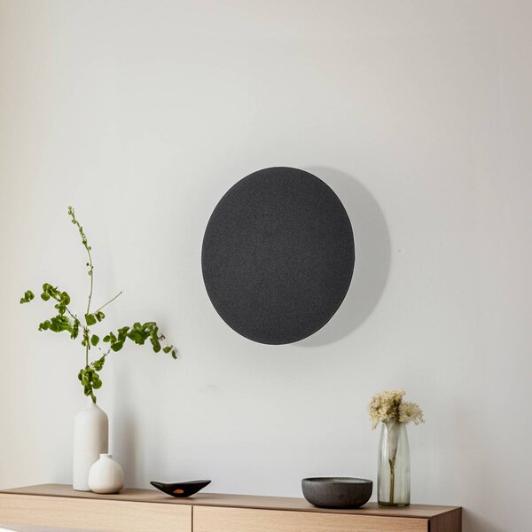TK Lighting Lunia New fali világítás, fekete, Ø 30 cm, dimmelhető, Fekete, Nappali / Étkező, fém