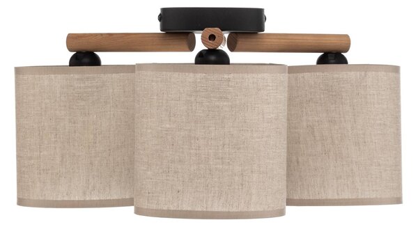 TK Lighting Deva mennyezeti lámpa, textil, 3 izzós, dimmelhető, Világos fa, Nappali / Étkező, Fa, Skandináv