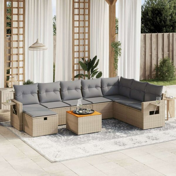 Polyrattan Kerti Ülőgarnitúra - 9 részes szett