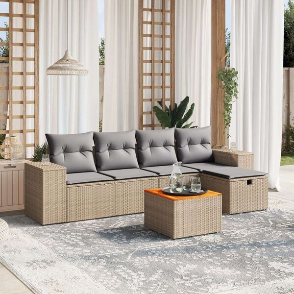 VidaXL Polyrattan Kerti Ülőgarnitúra - 6 részes