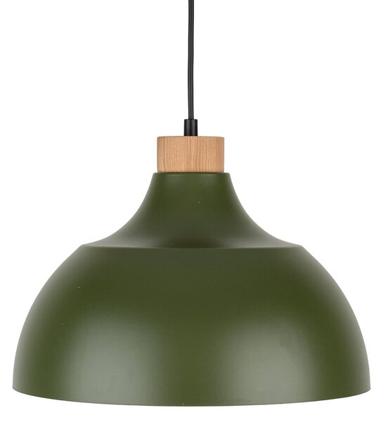 Envostar Kaitt lógó világítás, sötétzöld, Ø 34 cm, fa részletek, dimmelhető, Zöld, Nappali / Étkező, fém, Skandináv