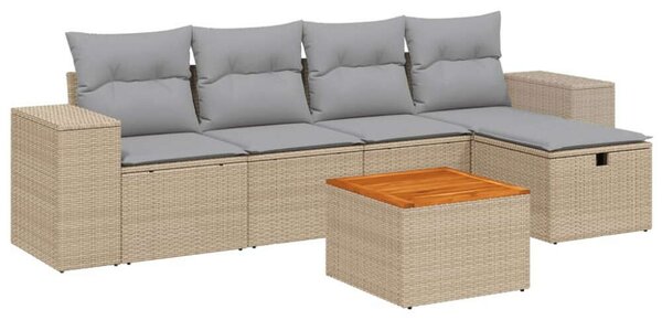 VidaXL Polyrattan Kerti Ülőgarnitúra - 6 részes