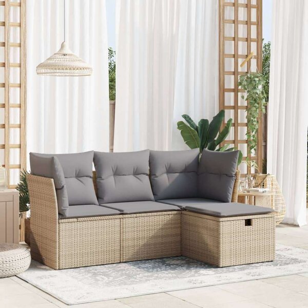 VidaXL Polyrattan Kerti Ülőgarnitúra - 4 részes - Bézs