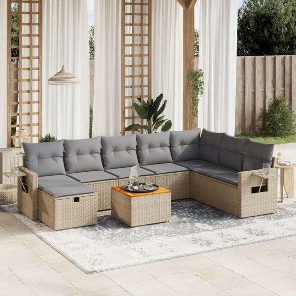 Polyrattan Kerti Ülőgarnitúra - 9 részes szett