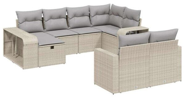 VidaXL Polyrattan Kerti Ülőgarnitúra - 10 részes - Bézs