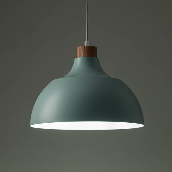 Envostar Kaitt lógó világítás, menta zöld, Ø 34 cm, fa részletek, dimmelhető, Zöld, Nappali / Étkező, fém, Skandináv