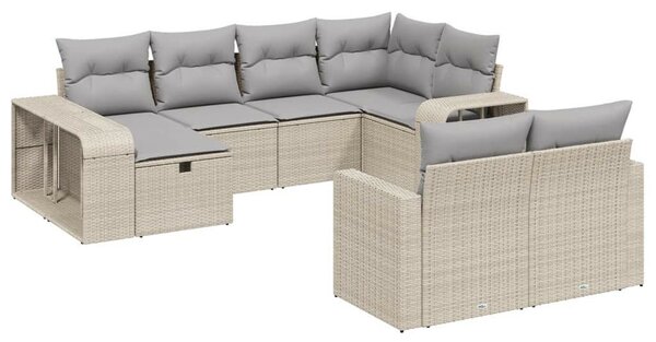 VidaXL Polyrattan Kerti Ülőgarnitúra - 10 részes - Bézs