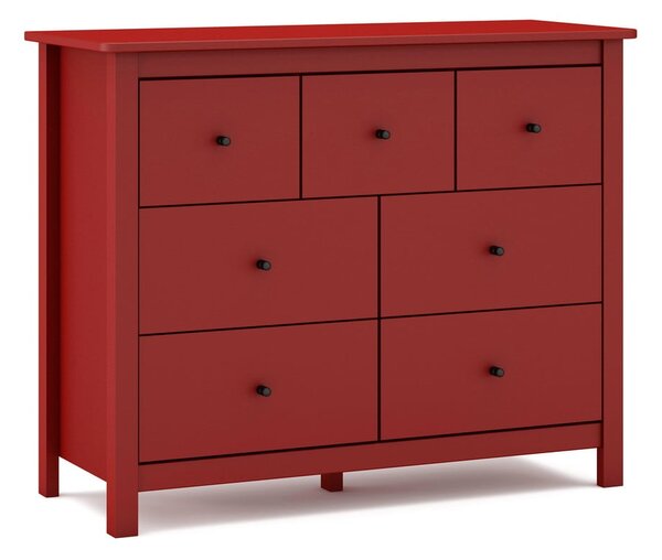 Piros borovi fenyő alacsony komód 110x80 cm Misti – Marckeric