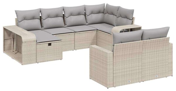 VidaXL Polyrattan Kerti Ülőgarnitúra - 10 részes - Bézs