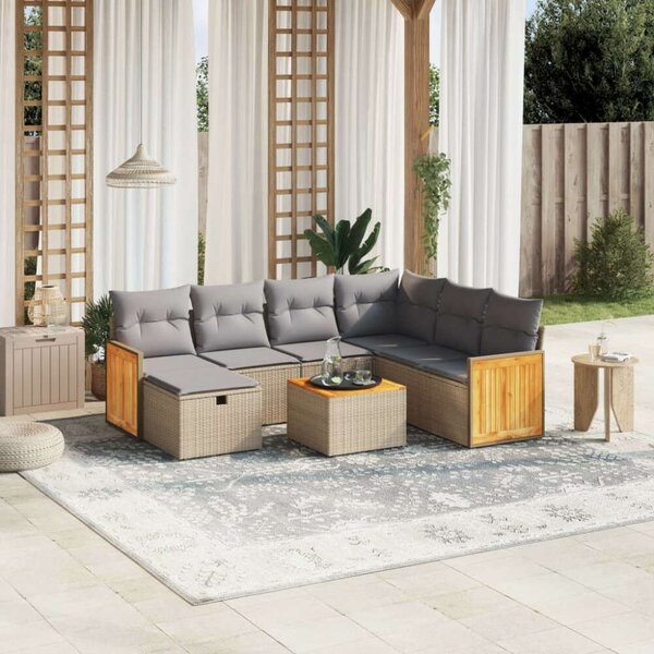 VidaXL Polyrattan Kerti Ülőgarnitúra - 8 részes