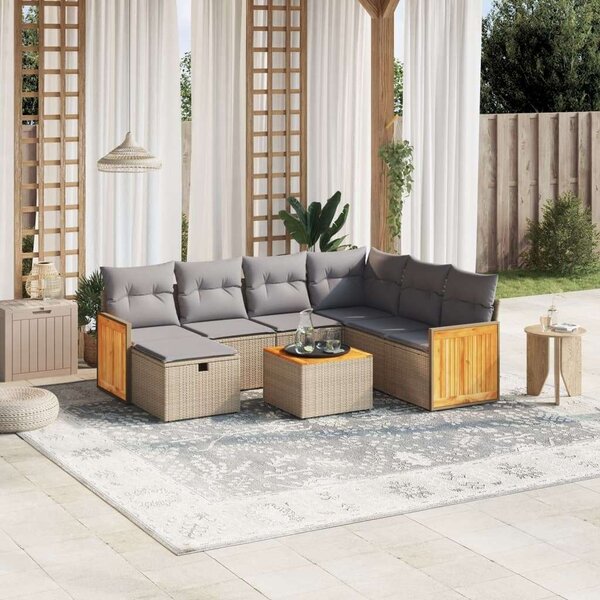 VidaXL Polyrattan Kerti Ülőgarnitúra - 8 részes