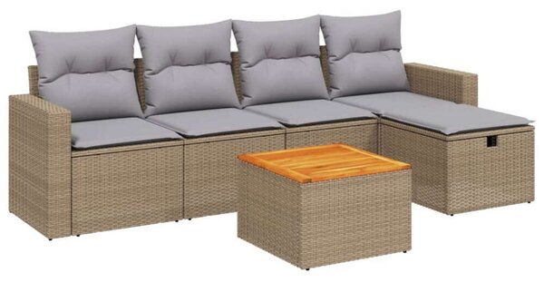 VidaXL Polyrattan Kerti Ülőgarnitúra - 6 részes