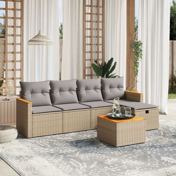 VidaXL Polyrattan Kerti Ülőgarnitúra - 6 részes