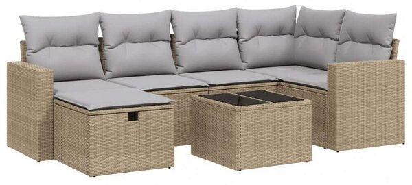 VidaXL Polyrattan Kerti Ülőgarnitúra - 7 részes