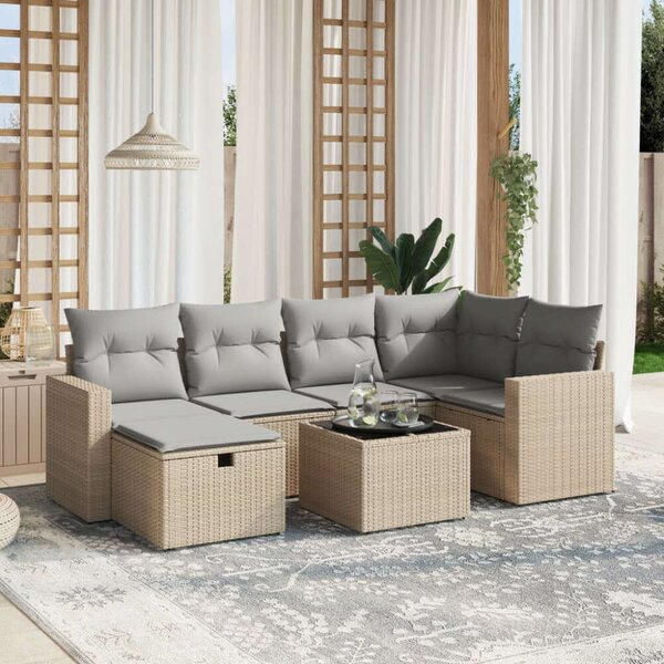 VidaXL Polyrattan Kerti Ülőgarnitúra - 7 részes