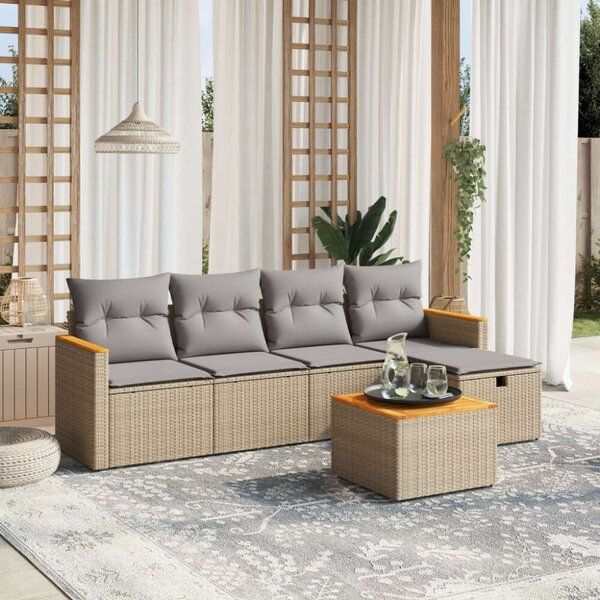 VidaXL Polyrattan Kerti Ülőgarnitúra - 6 részes