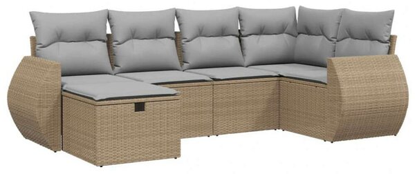 VidaXL Polyrattan Kerti Ülőgarnitúra - 6 részes - Bézs